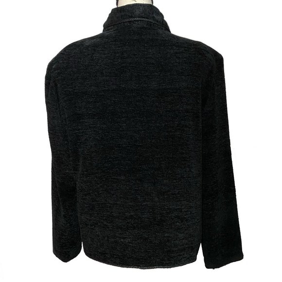 Vintage Daniel K Velvet Floral Embroidered Coat Size L Black. - Picture 2 of 10